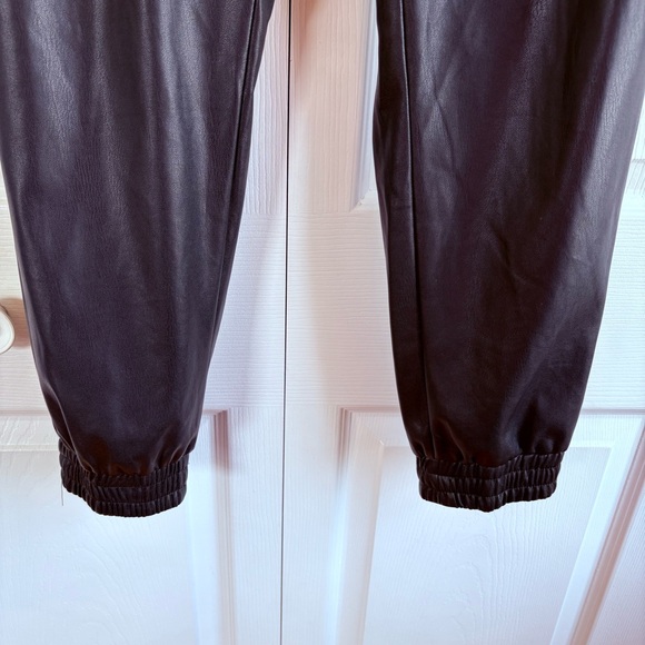 Joe’s Vegan Faux Leather High Rise Joggers Black‎ S Smoked Pants Grunge - Picture 3 of 11